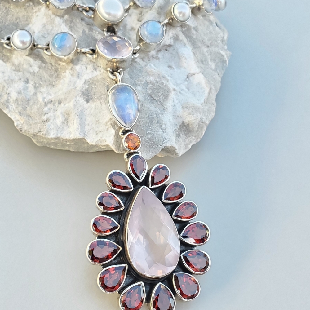 Nicky Butler Limited RAJ Collection Multi Gemstone NB Necklace Sterling #28/75 - Picture 5 of 16